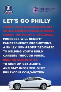Liberty CDJR auctions a 496-horsepower electric Dodge Charger to fund Philly youth music programs