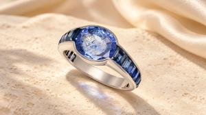 DSF Antique Jewelry spotlights a no-heat Ceylon sapphire intaglio ring with Gübelin proof